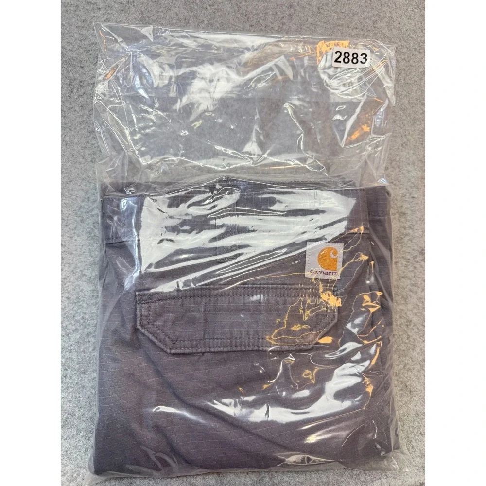 Carhartt Men Cargo Pants 38x29 Relaxed Fit Gray Force‎ Ripstop Workwear